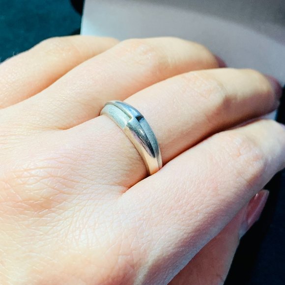 Y2K Vintage 90s 925 Sterling Silver Geometric Ring - Picture 2 of 2